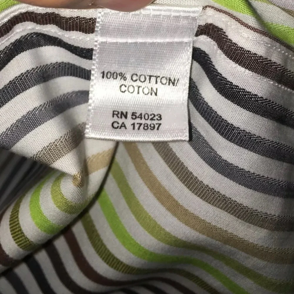 Banana Republic Striped Yellow Green and Brown Men's Shirt size large